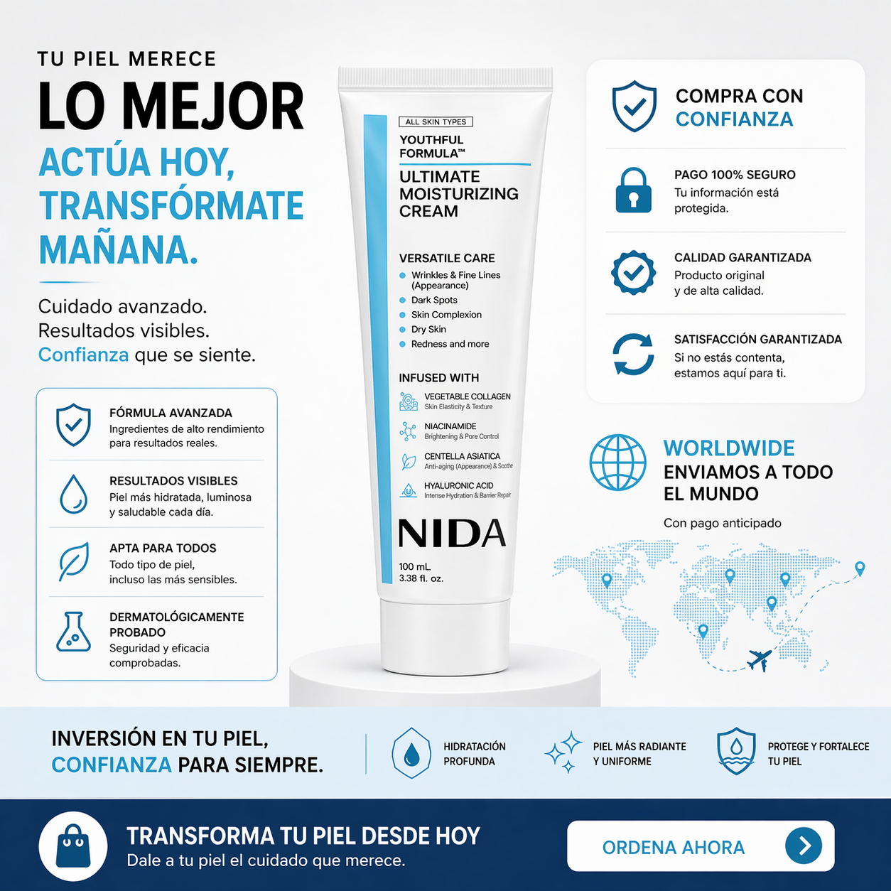 Crema Facial NIDA Anti-Edad