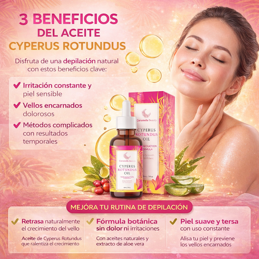Aceite de Cyperus Rotundus Natural Caramela Beauty