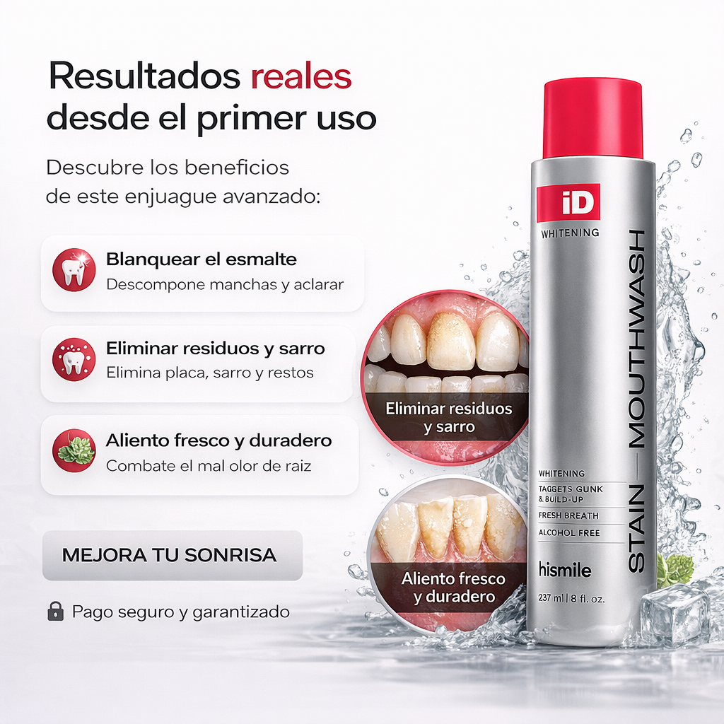 Enjuague Bucal Blanqueador iD Stain Hismile Japones