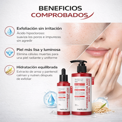 Set de suero exfoliante con extracto de arroz