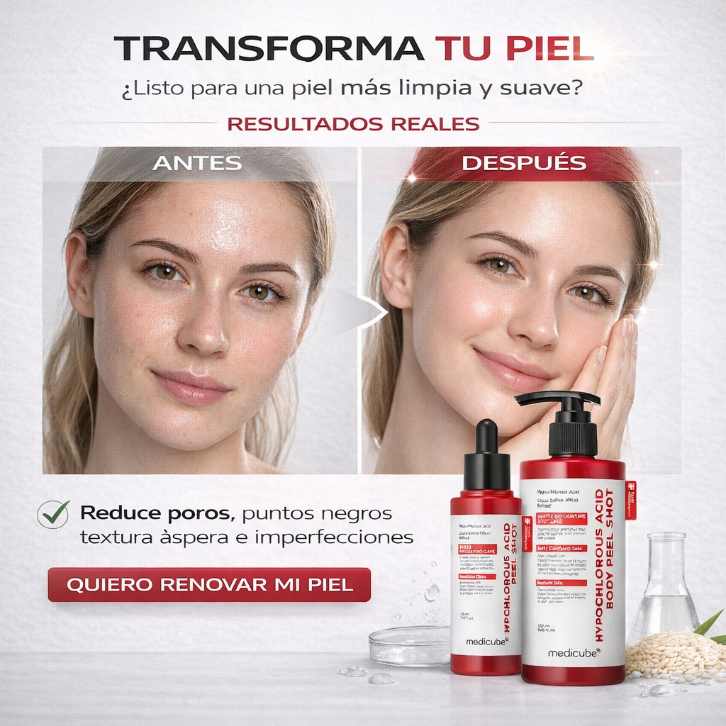 Set de suero exfoliante con extracto de arroz