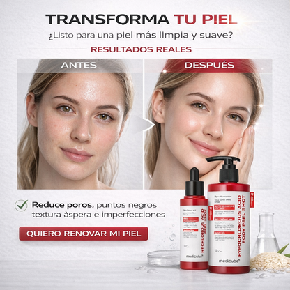 Set de suero exfoliante con extracto de arroz