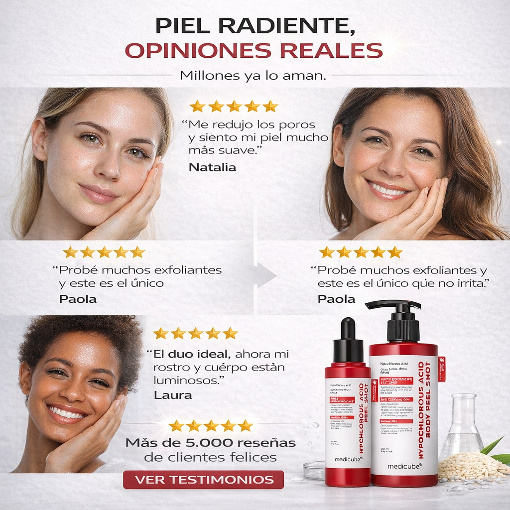 Set de suero exfoliante con extracto de arroz